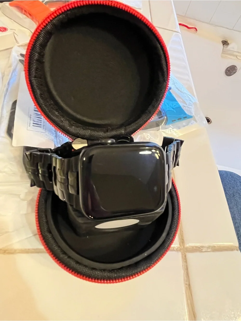 Apple Watch SE 44MM Aluminum Case, Ion X glass, GPS, LTE, WR-50m, Charging Case+
